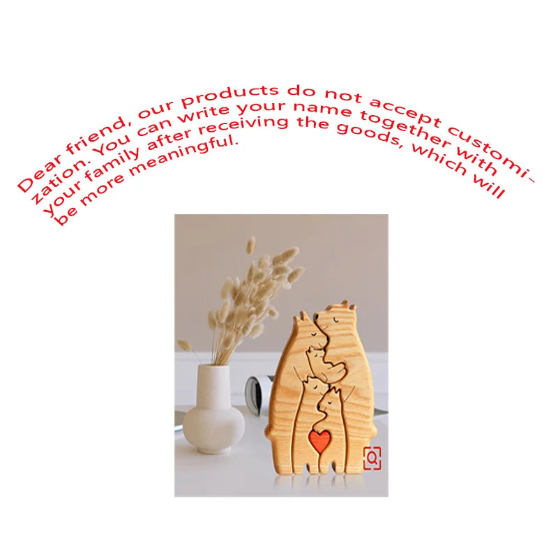 Personalized Wooden Bears Family Puzzle - Engrave yours today!
