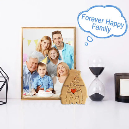 Personalized Wooden Bears Family Puzzle - Engrave yours today!