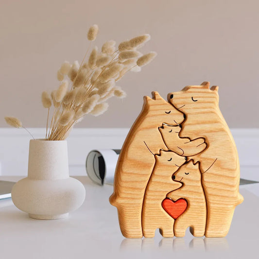 Personalized Wooden Bears Family Puzzle - Engrave yours today!